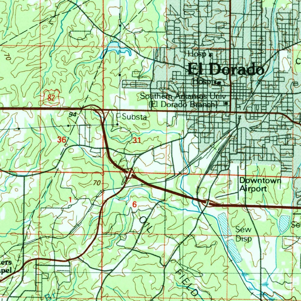 El Dorado, AR-LA (1985, 100000-Scale) Map by United States Geological ...