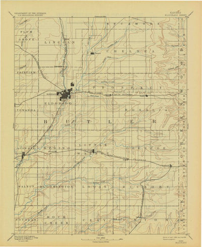 United States Geological Survey El Dorado, KS (1888, 125000-Scale) digital map