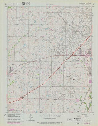 United States Geological Survey El Dorado SW, KS (1961, 24000-Scale) digital map