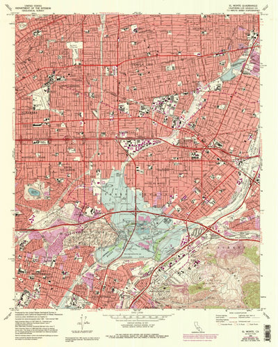 United States Geological Survey El Monte, CA (1966, 24000-Scale) digital map