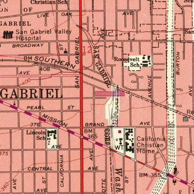 United States Geological Survey El Monte, CA (1966, 24000-Scale) digital map