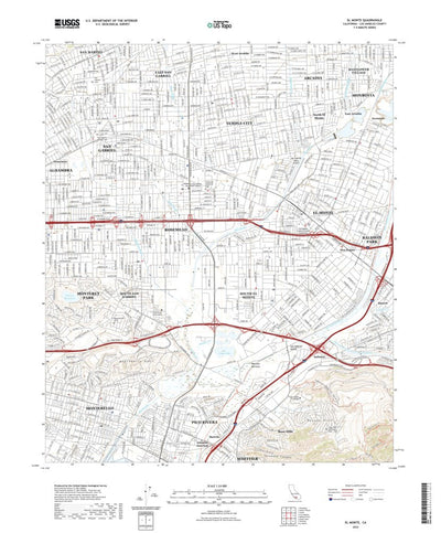 United States Geological Survey El Monte, CA (2022, 24000-Scale) digital map
