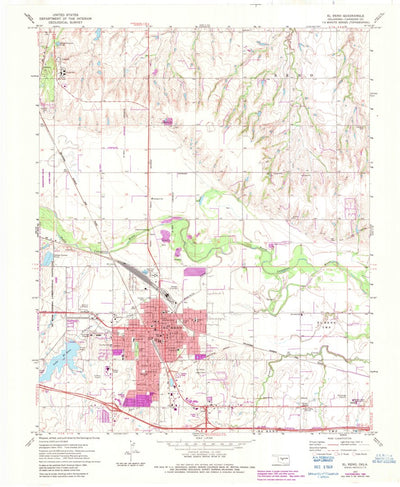 United States Geological Survey El Reno, OK (1972, 24000-Scale) digital map