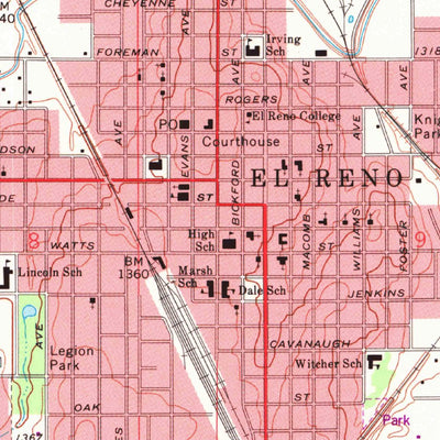 United States Geological Survey El Reno, OK (1972, 24000-Scale) digital map