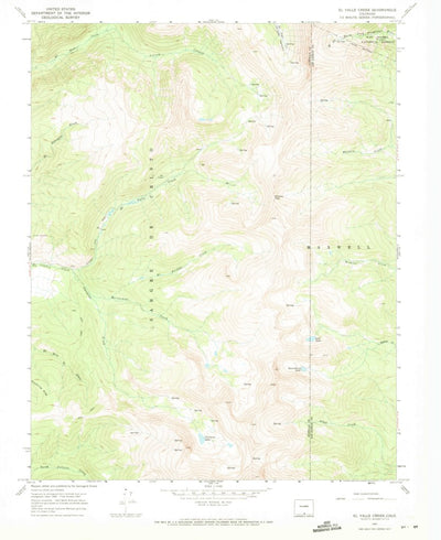 United States Geological Survey El Valle Creek, CO (1967, 24000-Scale) digital map