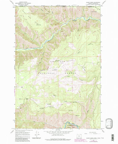 United States Geological Survey Elbow Creek, OR-WA (1967, 24000-Scale) digital map