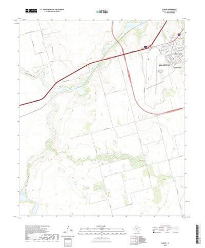 United States Geological Survey Elbow, TX (2022, 24000-Scale) digital map