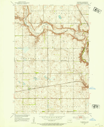 United States Geological Survey Eldridge, ND (1952, 24000-Scale) digital map