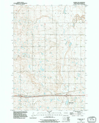 United States Geological Survey Eldridge NW, ND (1990, 24000-Scale) digital map