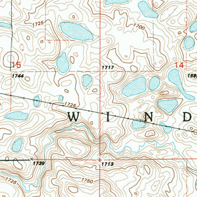 United States Geological Survey Eldridge NW, ND (1990, 24000-Scale) digital map