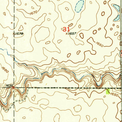 United States Geological Survey Eldridge SW, ND (1952, 24000-Scale) digital map