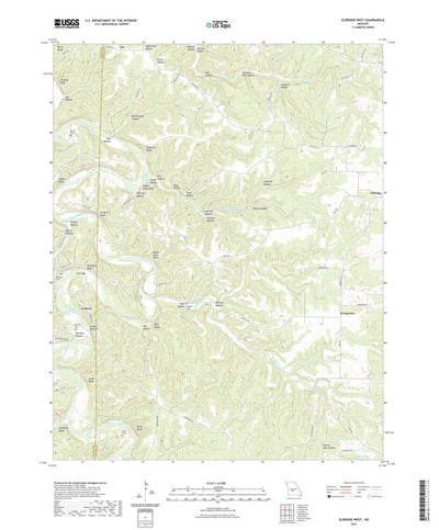 United States Geological Survey Eldridge West, MO (2021, 24000-Scale) digital map