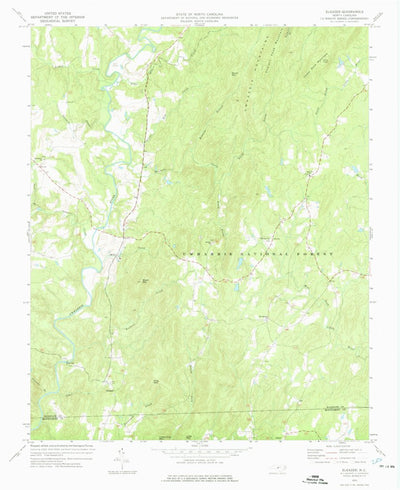 United States Geological Survey Eleazer, NC (1973, 24000-Scale) digital map