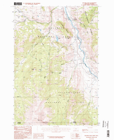 United States Geological Survey Electric Peak, MT-WY (1986, 24000-Scale) digital map