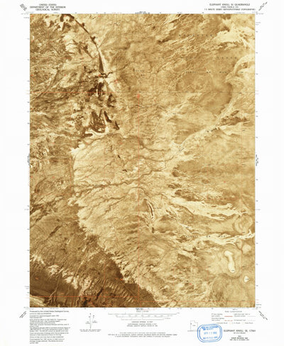 United States Geological Survey Elephant Knoll SE, UT (1972, 24000-Scale) digital map