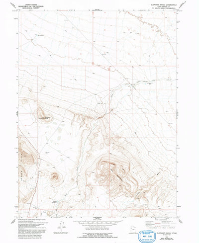 United States Geological Survey Elephant Knoll, UT (1972, 24000-Scale) digital map