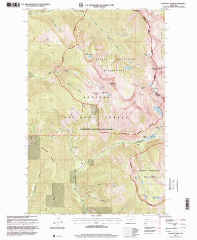 United States Geological Survey Elephant Peak, MT (1997, 24000-Scale) digital map