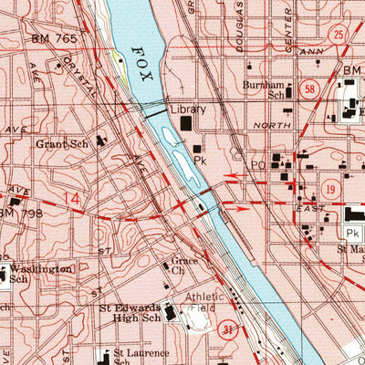 United States Geological Survey Elgin, IL (1992, 24000-Scale) digital map