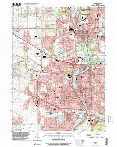 United States Geological Survey Elgin, IL (1998, 24000-Scale) digital map