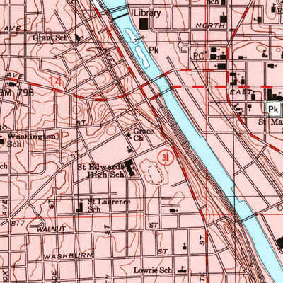 United States Geological Survey Elgin, IL (1998, 24000-Scale) digital map