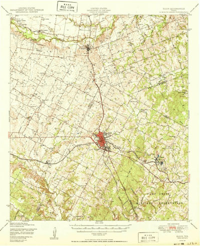 United States Geological Survey Elgin, TX (1950, 62500-Scale) digital map