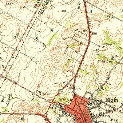 United States Geological Survey Elgin, TX (1950, 62500-Scale) digital map