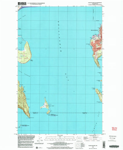 United States Geological Survey Eliza Island, WA (1998, 24000-Scale) digital map