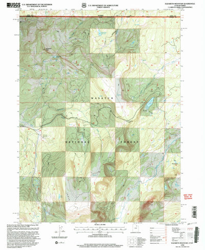 United States Geological Survey Elizabeth Mountain, UT-WY (1998, 24000-Scale) digital map