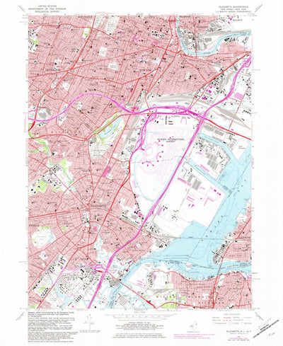 United States Geological Survey Elizabeth, NJ-NY (1967, 24000-Scale) digital map