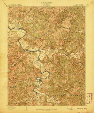 United States Geological Survey Elizabeth, WV (1906, 62500-Scale) digital map