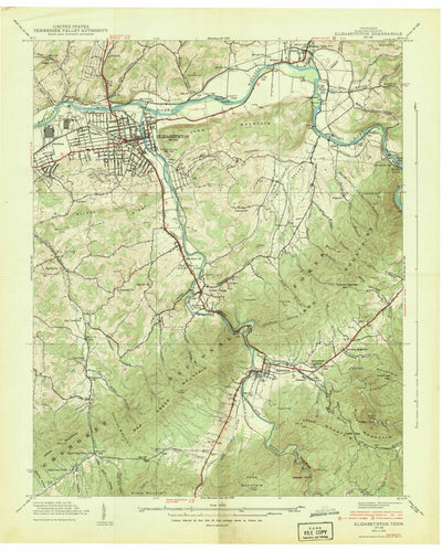 United States Geological Survey Elizabethton, TN (1938, 24000-Scale) digital map