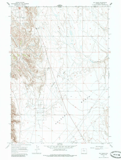 United States Geological Survey Elk Basin, WY-MT (1966, 24000-Scale) digital map