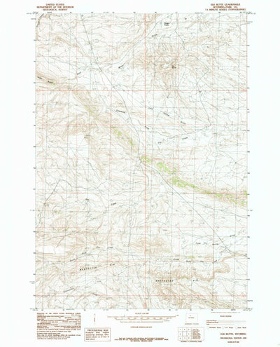United States Geological Survey Elk Butte, WY (1985, 24000-Scale) digital map