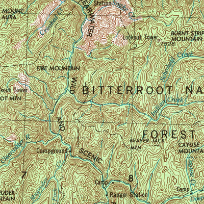 United States Geological Survey Elk City, ID-MT (1956, 250000-Scale) digital map