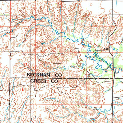 United States Geological Survey Elk City, OK-TX (1985, 100000-Scale) digital map