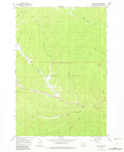 United States Geological Survey Elk Creek, MT (1966, 24000-Scale) digital map