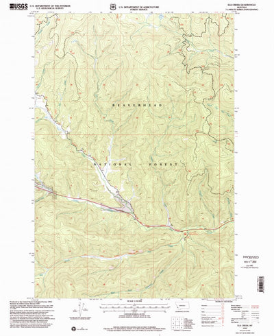 United States Geological Survey Elk Creek, MT (1997, 24000-Scale) digital map
