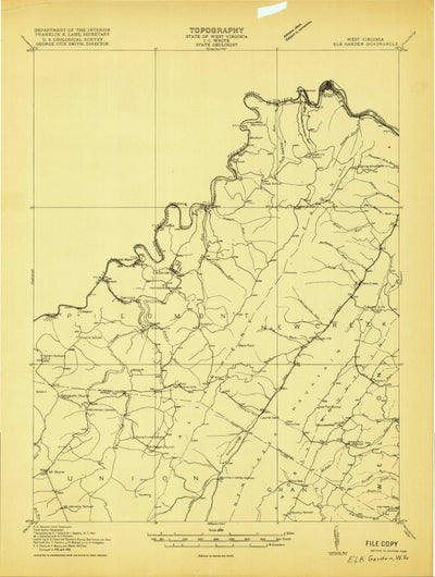 United States Geological Survey Elk Garden, WV-MD (1919, 48000-Scale) digital map