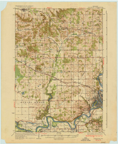 United States Geological Survey Elk Mound, WI (1936, 62500-Scale) digital map