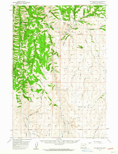 United States Geological Survey Elk Mountain, OR (1957, 62500-Scale) digital map