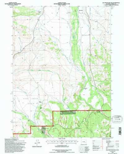 United States Geological Survey Elk Mountain SW, WY (1992, 24000-Scale) digital map