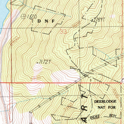 United States Geological Survey Elk Park Pass, MT (1985, 24000-Scale) digital map