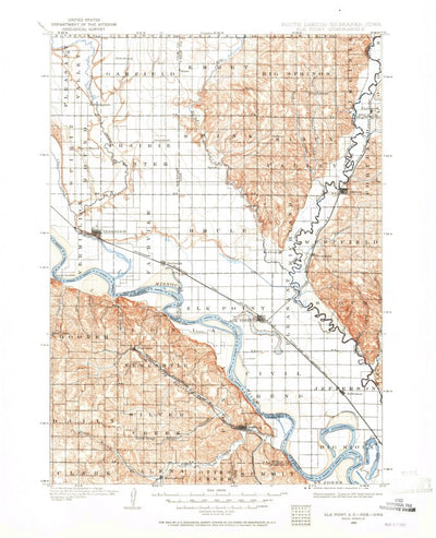 United States Geological Survey Elk Point, SD-NE-IA (1898, 125000-Scale) digital map