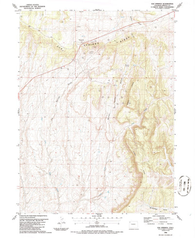 United States Geological Survey Elk Springs, CO (1986, 24000-Scale) digital map