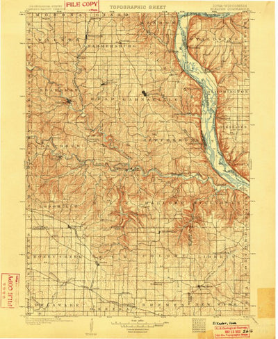 United States Geological Survey Elkader, IA-WI (1902, 125000-Scale) digital map