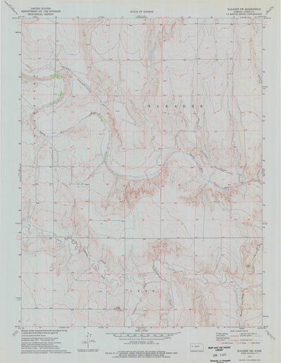 United States Geological Survey Elkader SW, KS (1974, 24000-Scale) digital map