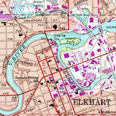 United States Geological Survey Elkhart, IN (1961, 24000-Scale) digital map