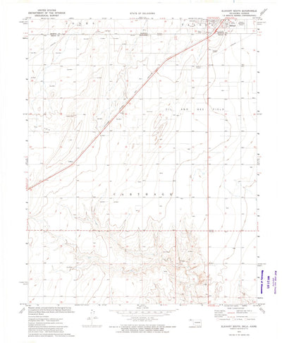 United States Geological Survey Elkhart South, KS-OK (1973, 24000-Scale) digital map