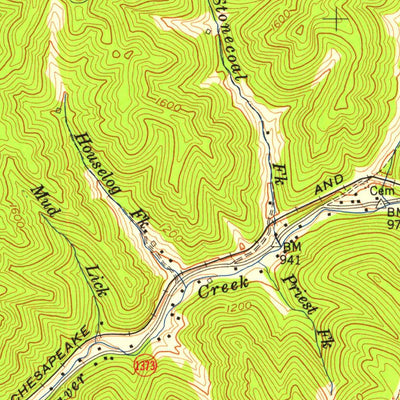 United States Geological Survey Elkhorn City, KY-VA (1954, 24000-Scale) digital map