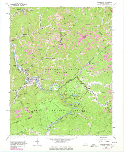 United States Geological Survey Elkhorn City, KY-VA (1963, 24000-Scale) digital map
